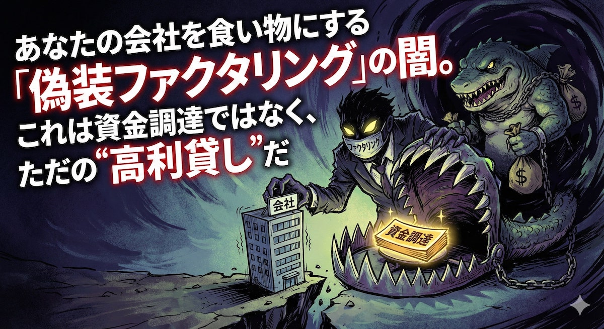 あなたの会社を食い物にする「偽装ファクタリング」の闇。これは資金調達ではなく、ただの“高利貸し”だ