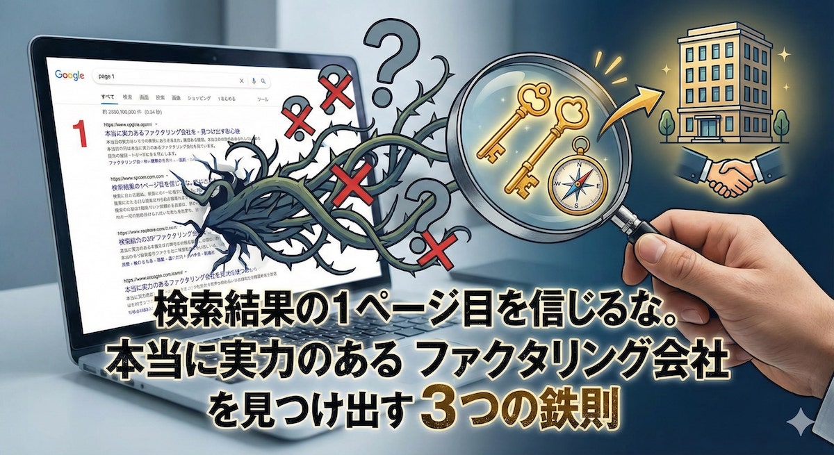 検索結果の1ページ目を信じるな。本当に実力のあるファクタリング会社を見つけ出す3つの鉄則